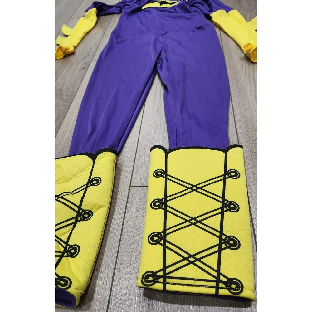 DC Super Hero Girls Batgirl Costume Purple Yellow Jumpsuit Kids M 8-10 Halloween